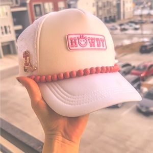 Handmade beaded trucker hat